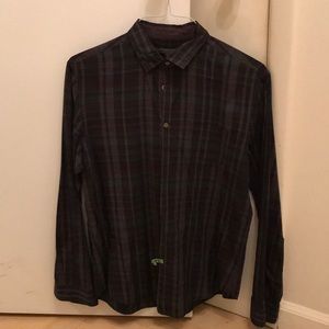John Varvatos purple & gray button down shirt M